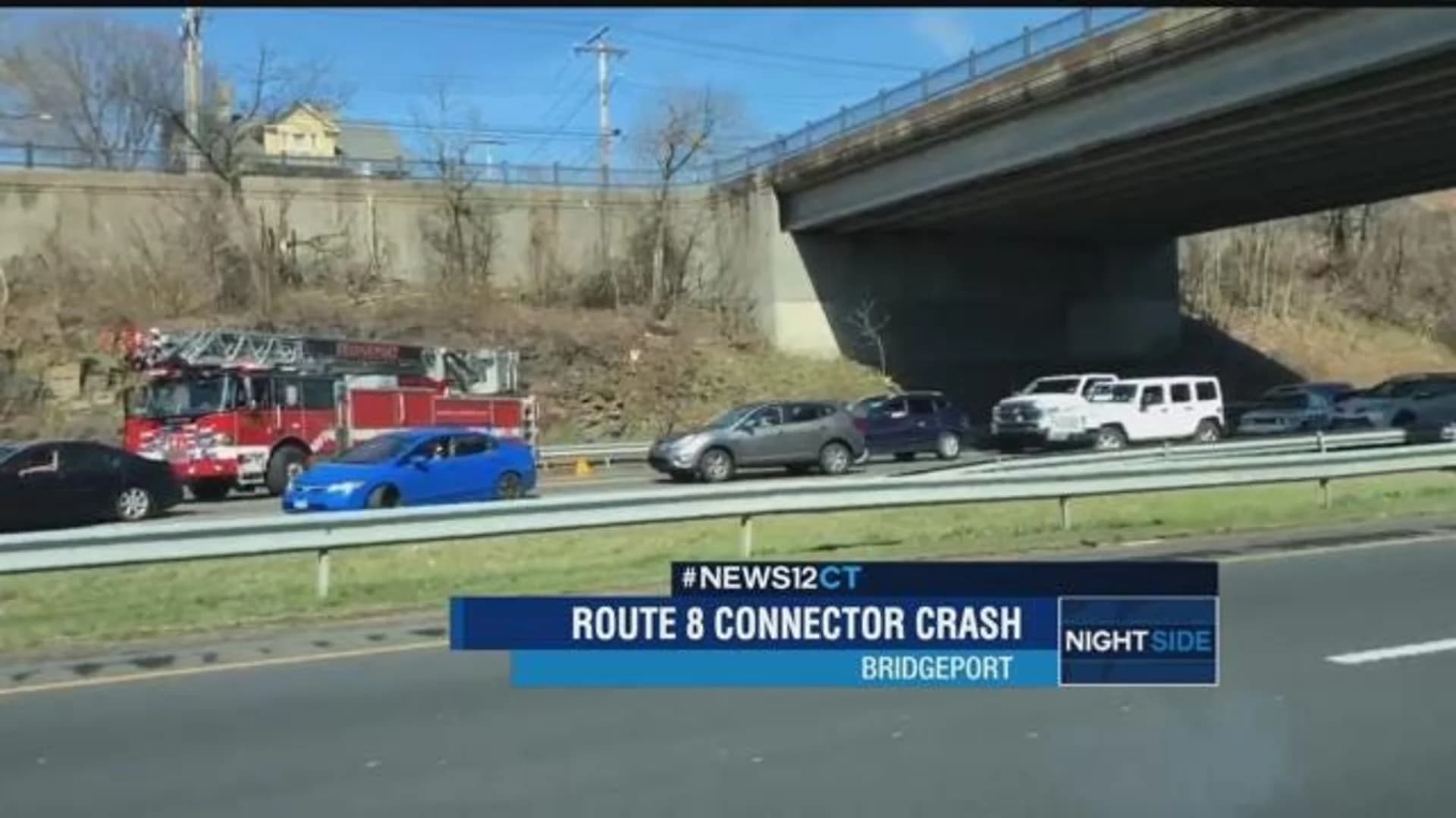 Multivehicle crash backed up traffic on Route 8 Connector