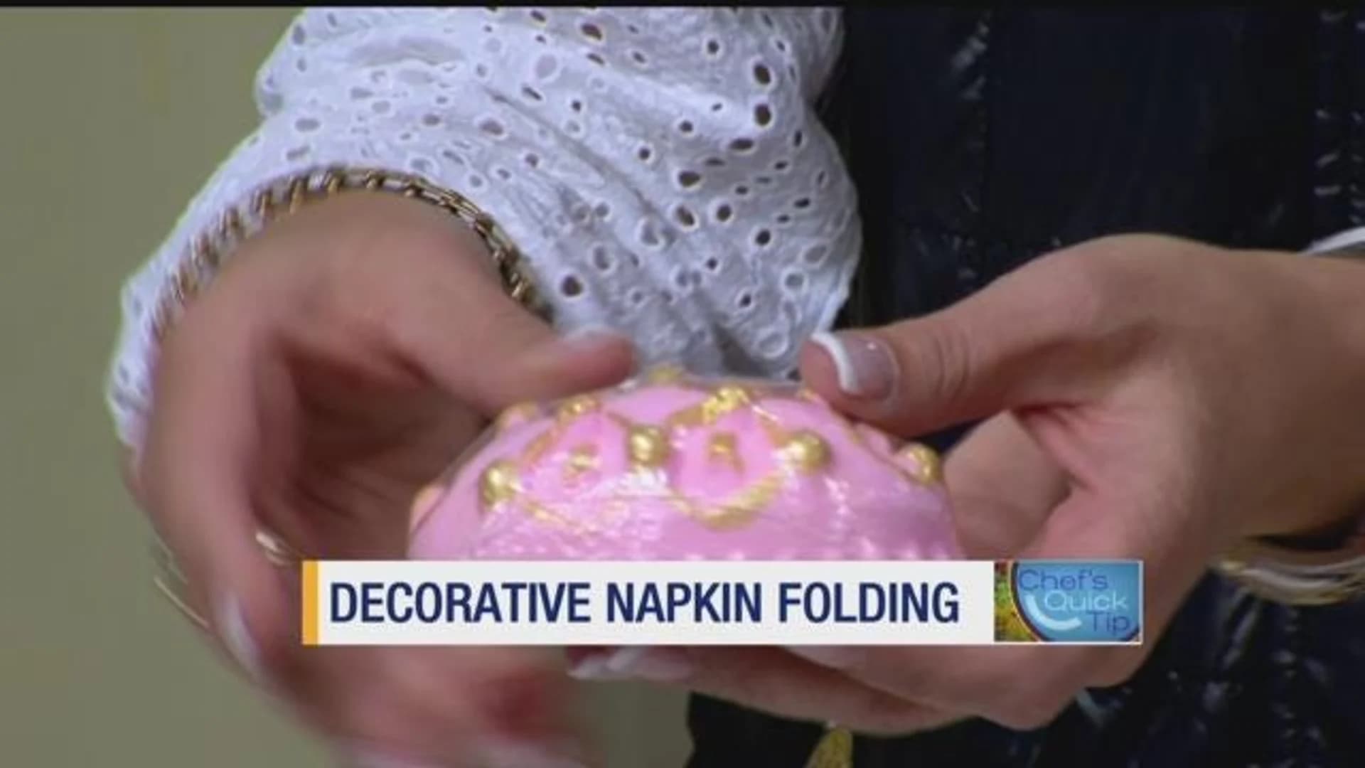Chef's Quick Tips: Folding decorative Easter-themed napkins
