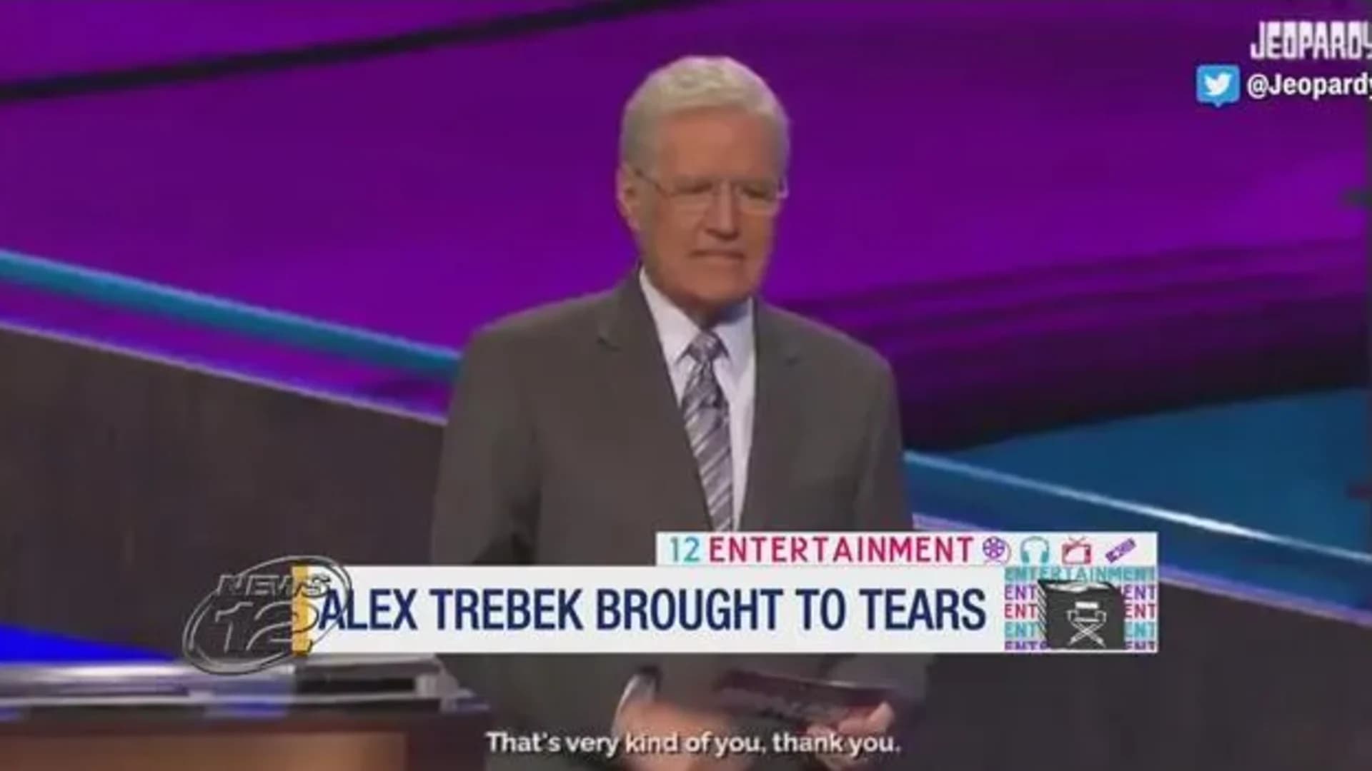 Alex Trebek chokes up on 'Jeopardy!' after contestant's heartfelt message