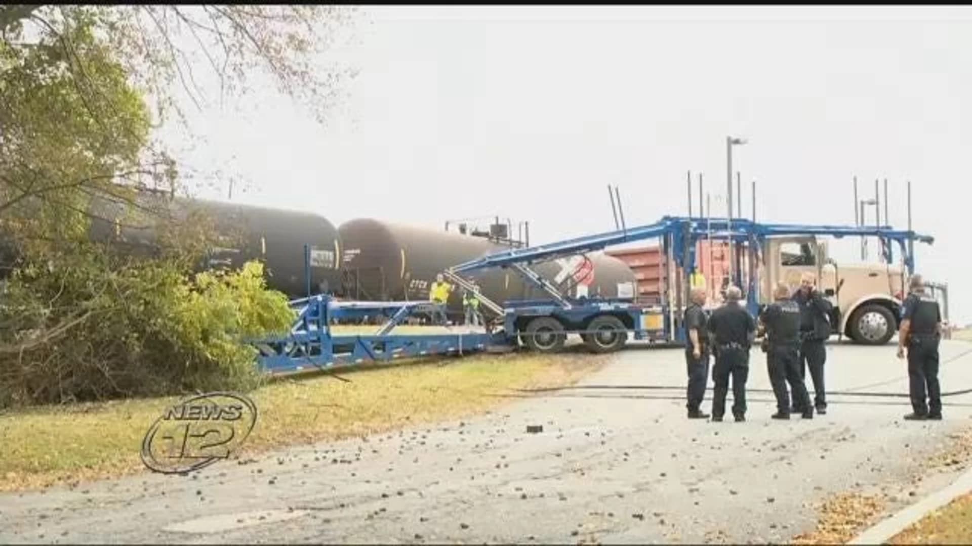 CSX train strikes car-carrying trailer at crash-prone West Nyack crossing