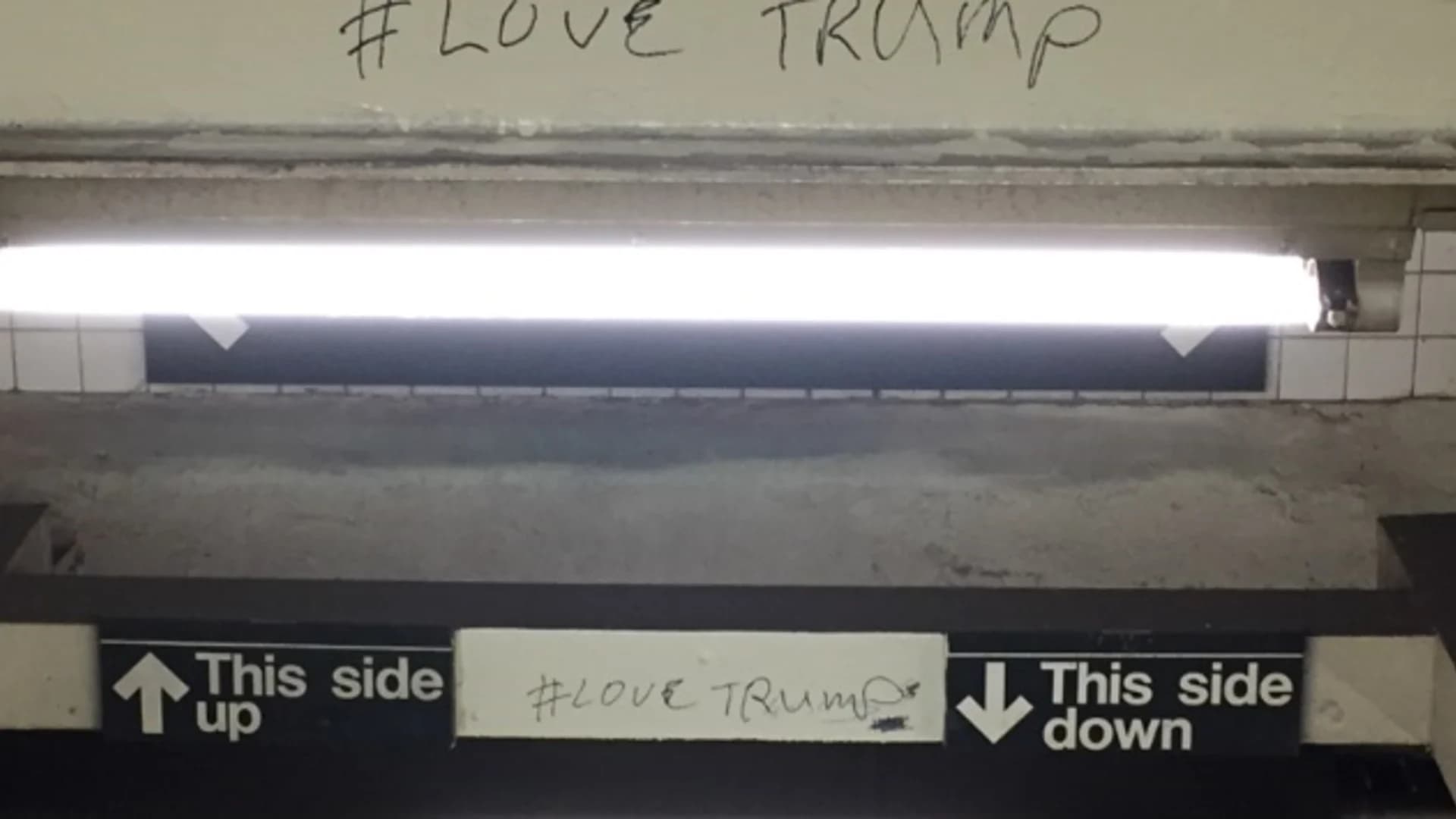 ‘#Love Trump’ graffiti artist busted after tagging fake wall