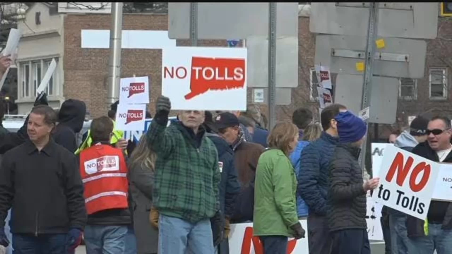 Toll protesters hit Stamford; call it ‘another tax,’ criticize Lamont