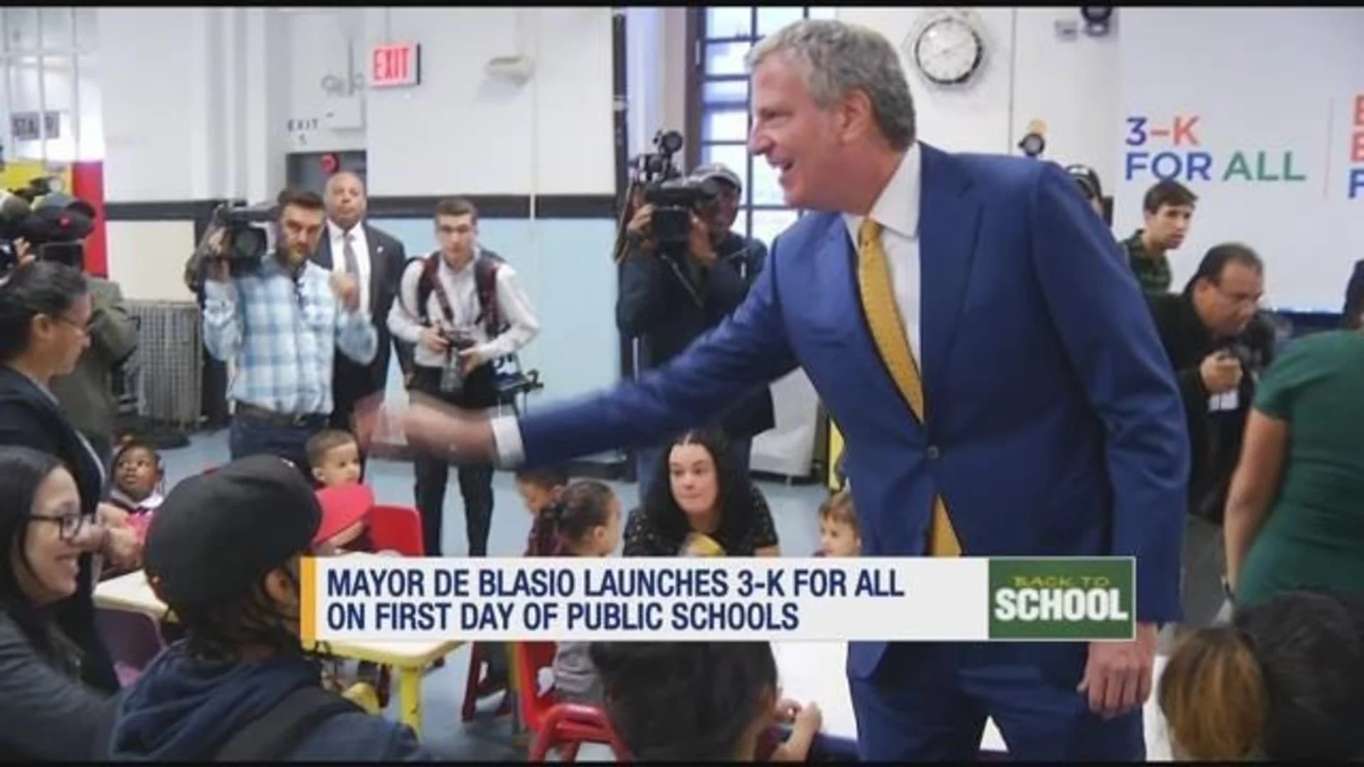 Mayor de Blasio kicks off '3-K for All' initiative in BX, BK