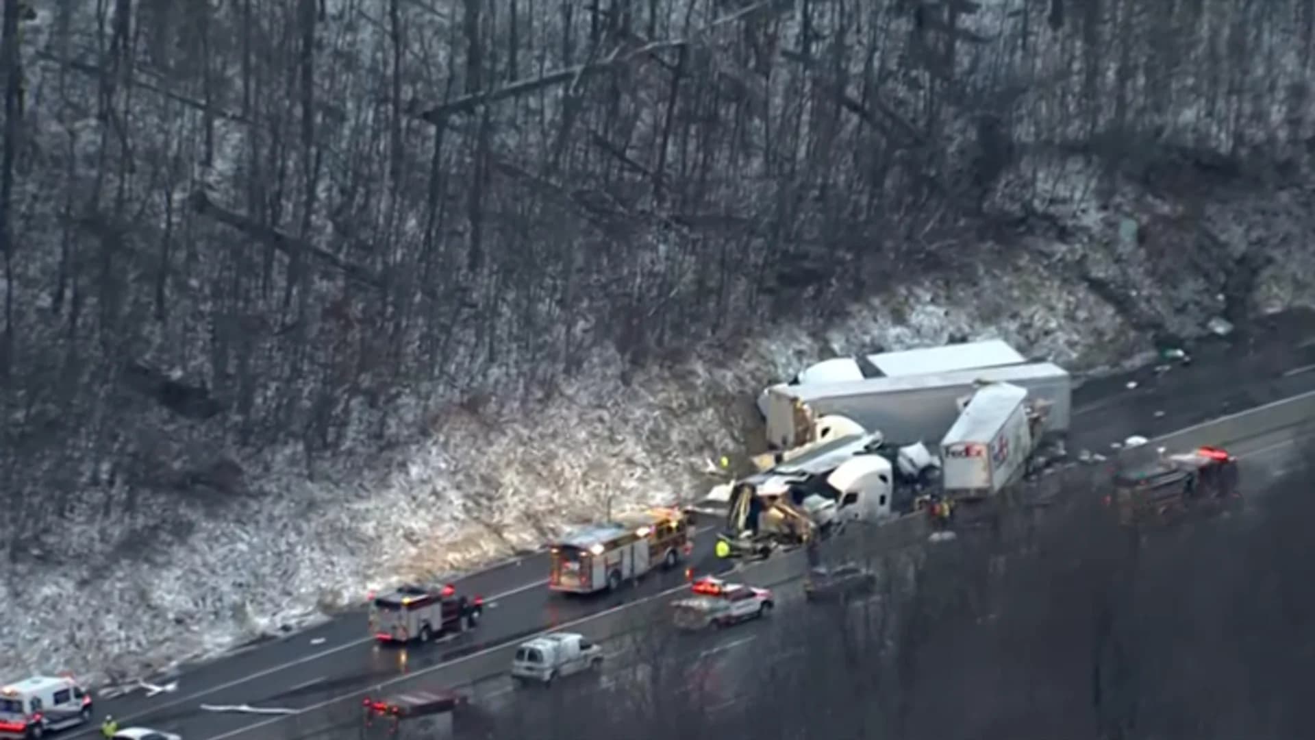 5 dead, 60 hospitalized in Pennsylvania Turnpike crash
