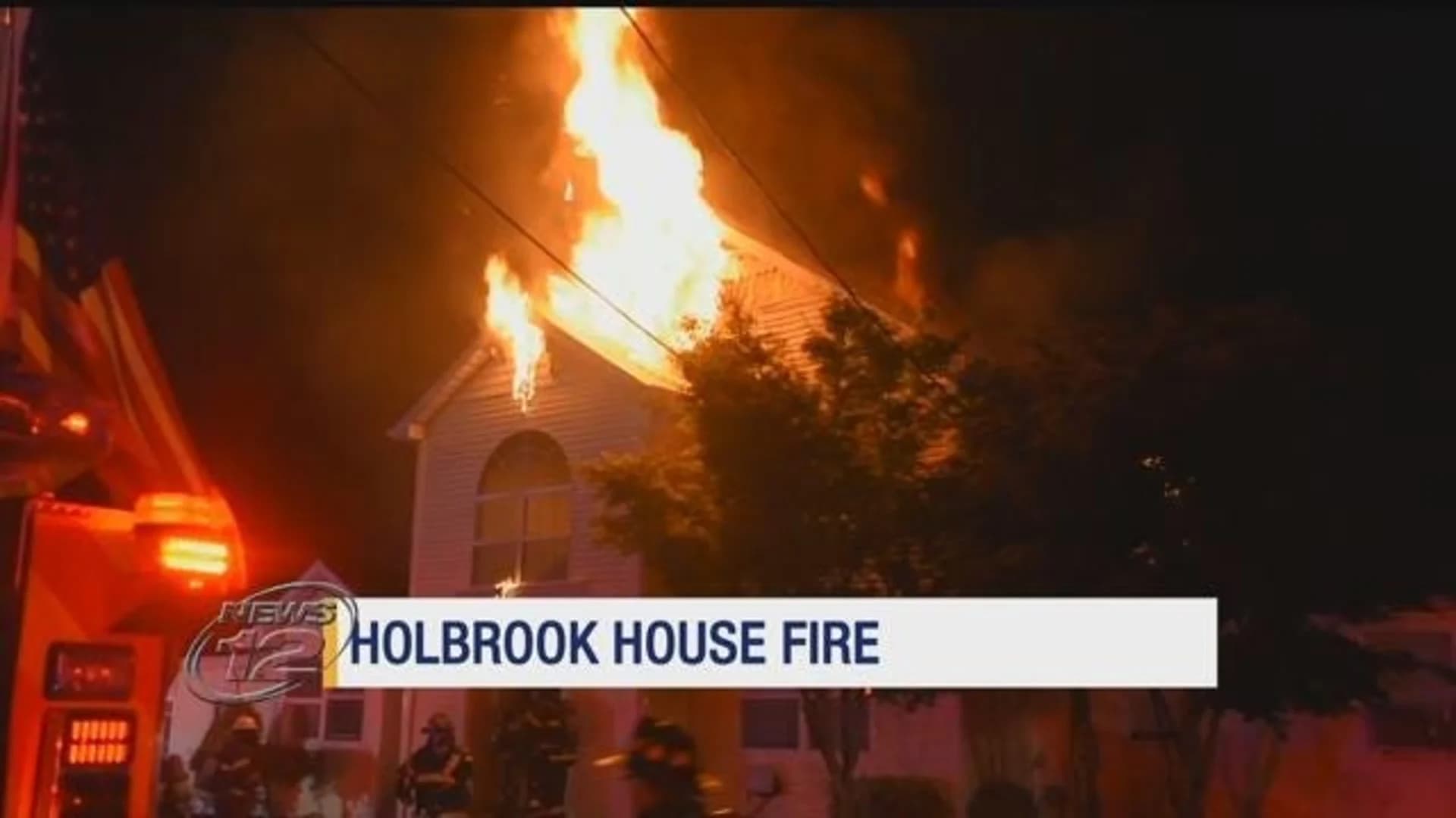 Flames tear through Holbrook home
